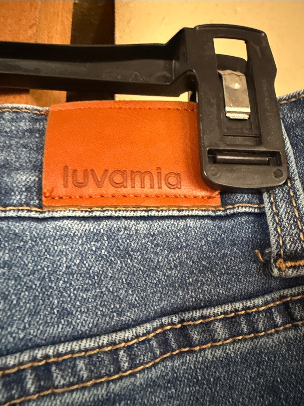 Luvamia Women's High-Rise Blue Cropped Jeans - Picture 3 of 4